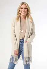 Heavenly-Luxe Mid Length Cardigan with Fringe