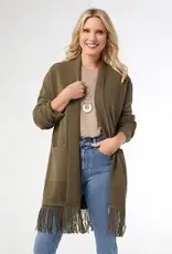 Heavenly-Luxe Mid Length Cardigan with Fringe