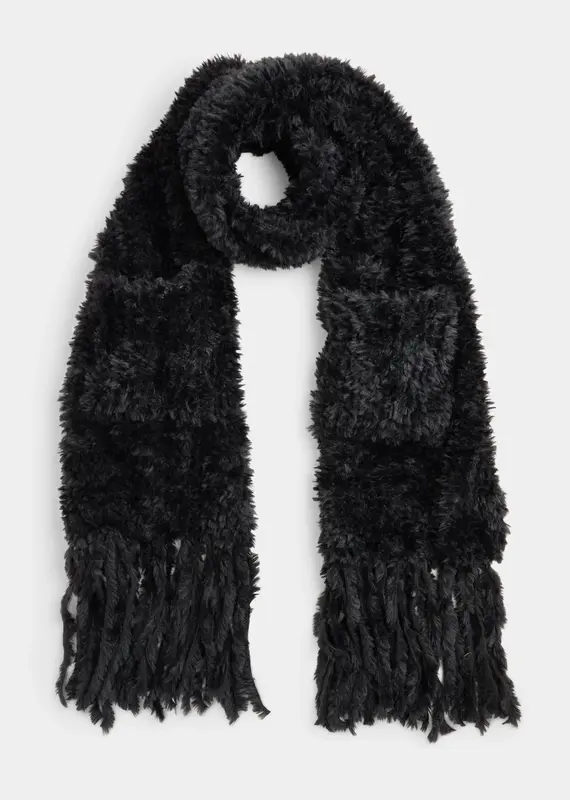 Verity Oblong Pocket Scarf = Black