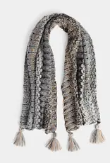 Wendy Oblong Scarf - Grey/Beige Multi