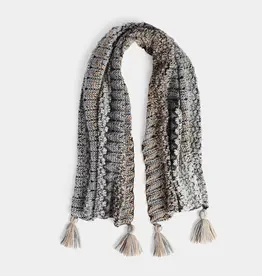 Wendy Oblong Scarf - Grey/Beige Multi