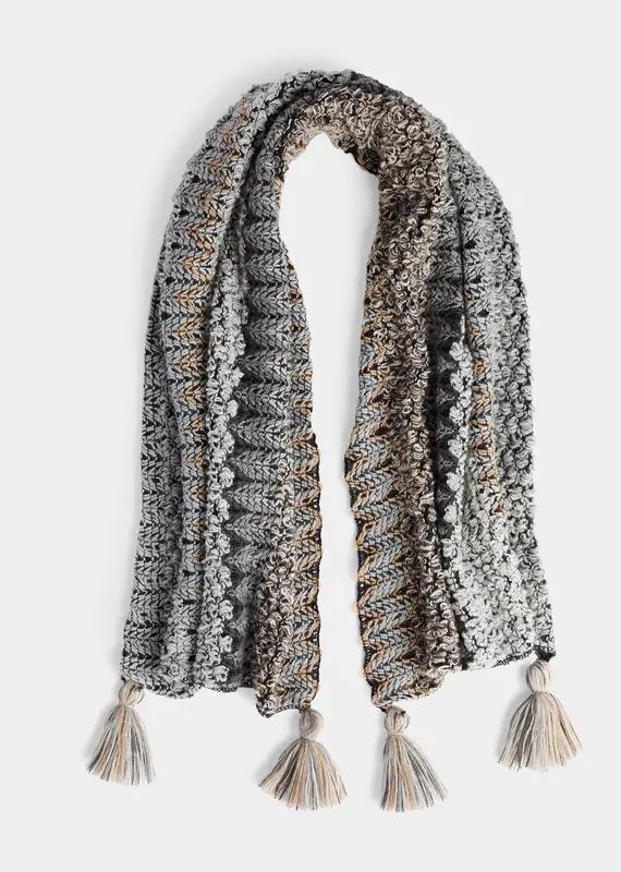 Wendy Oblong Scarf - Grey/Beige Multi