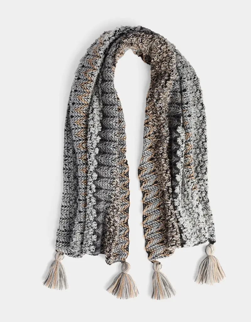 Wendy Oblong Scarf - Grey/Beige Multi