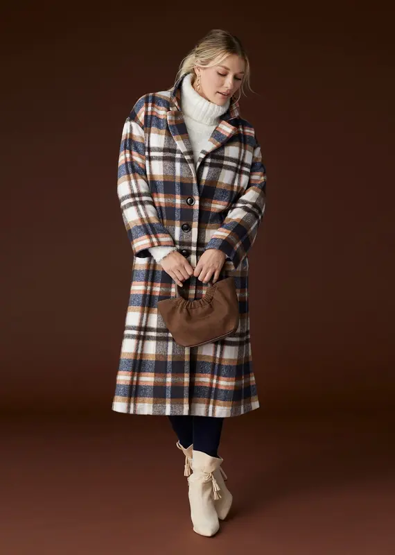Hope Oversized Plaid Trench Coat