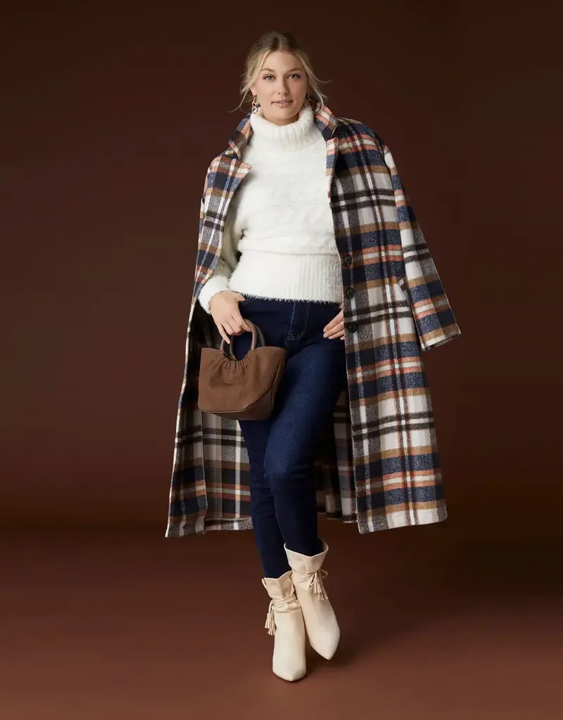Hope Oversized Plaid Trench Coat