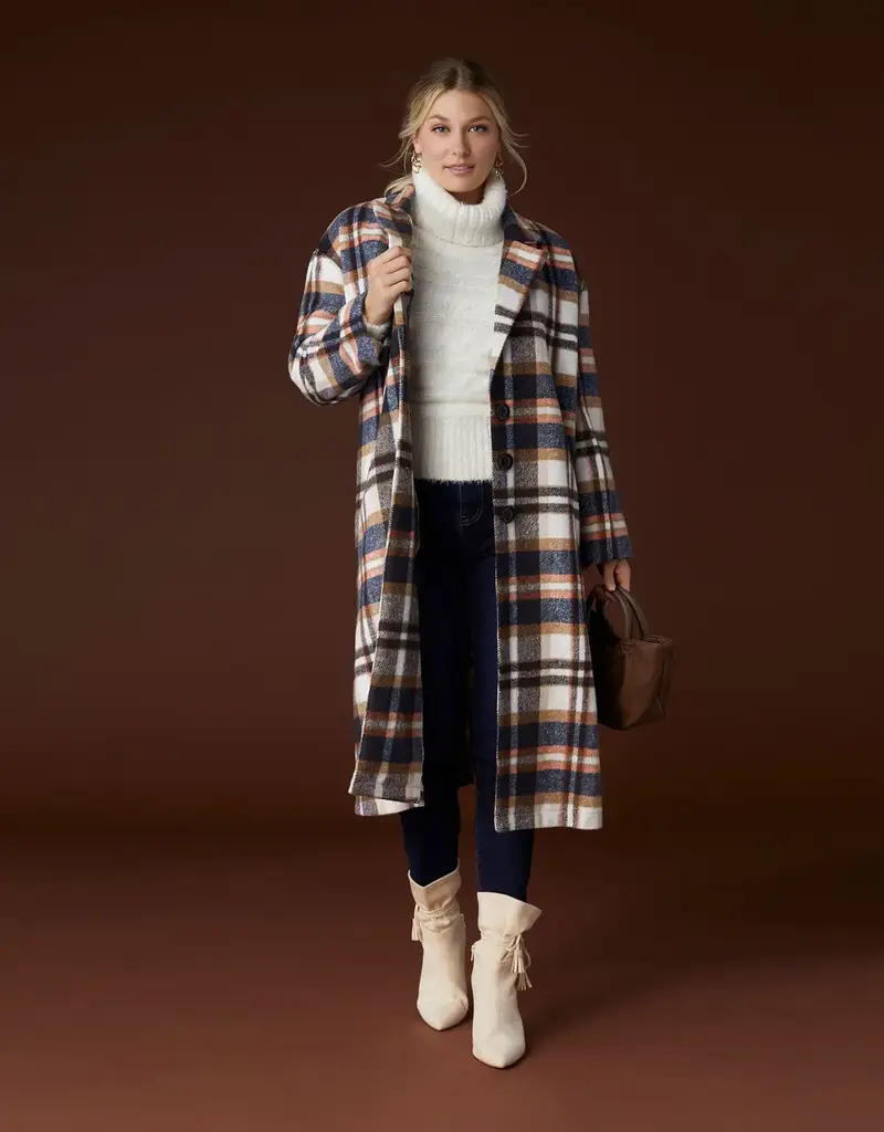 Hope Oversized Plaid Trench Coat