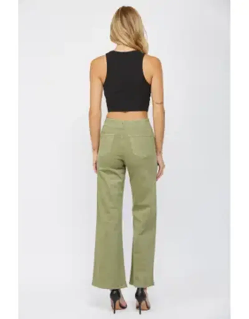 High-Rise Slant Front Pocket Wide Leg