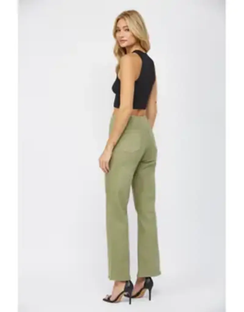 High-Rise Slant Front Pocket Wide Leg