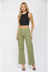 High-Rise Slant Front Pocket Wide Leg