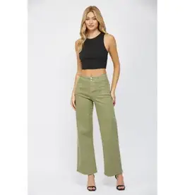 High-Rise Slant Front Pocket Wide Leg