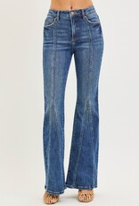 Tummy Control High Rise Flare Front Seam Detail