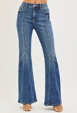 Tummy Control High Rise Flare Front Seam Detail