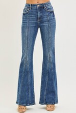 Tummy Control High Rise Flare Front Seam Detail