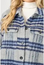 Fringe Detail Long Plaid Jacket
