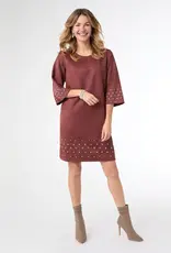 Seri Faux Suede Dress with Rivet Detail