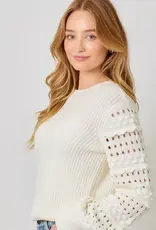 Textured Sleeve Sweater