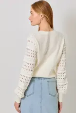 Textured Sleeve Sweater