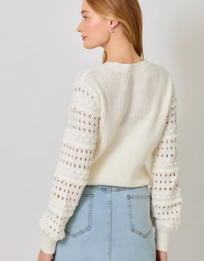 Textured Sleeve Sweater