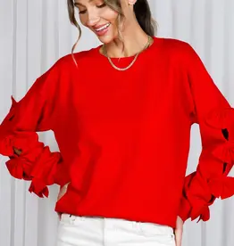 Bow Embellished Long-Sleeve Crew Neck Knit Sweater