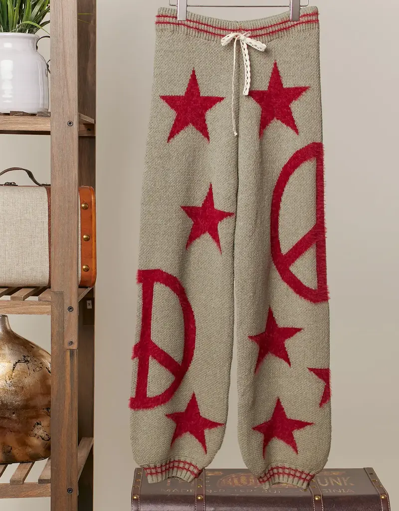 Peace & Stars Cozy Knit Pants