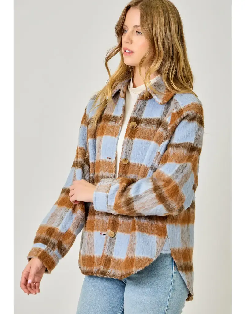 Plaid Button Down Shirt Jacket