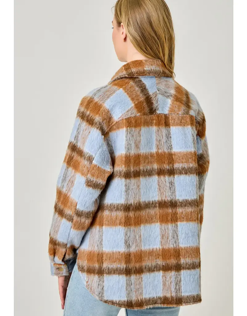 Plaid Button Down Shirt Jacket