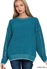 Super Soft Exposed Seam Detail Sweater