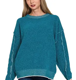 Super Soft Exposed Seam Detail Sweater