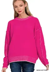 Super Soft Exposed Seam Detail Sweater