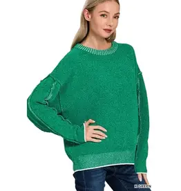 Super Soft Exposed Seam Detail Sweater