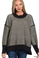 Two Tone With Exposed Seam Detail Sweater