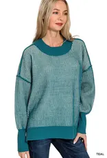 Two Tone With Exposed Seam Detail Sweater