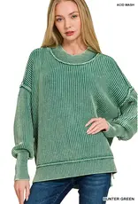 Oversized Sweater With Side Slit Detail