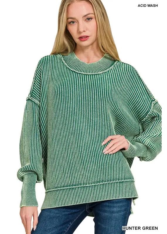 Oversized Sweater With Side Slit Detail