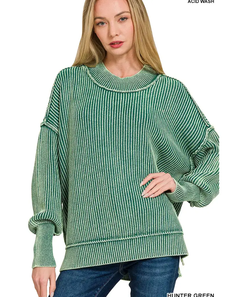 Oversized Sweater With Side Slit Detail