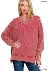 Oversized Sweater With Side Slit Detail