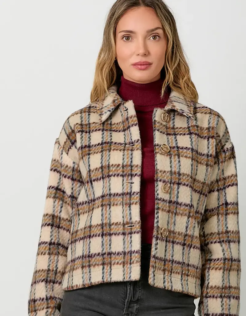 Button Down Plaid Jacket