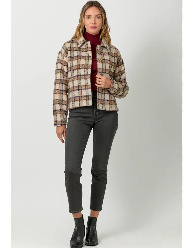 Button Down Plaid Jacket
