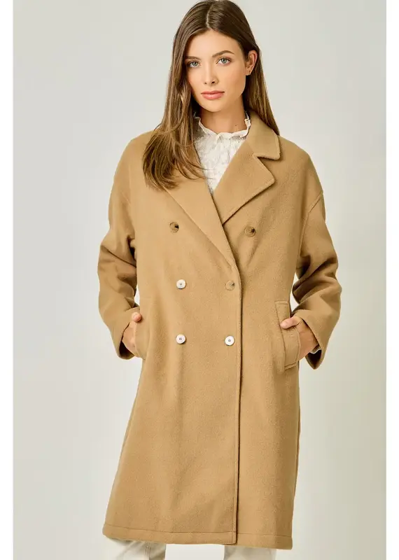 Double Breasted Dolman Sleeve Coat