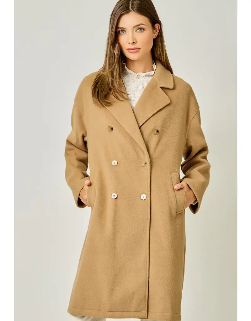 Double Breasted Dolman Sleeve Coat