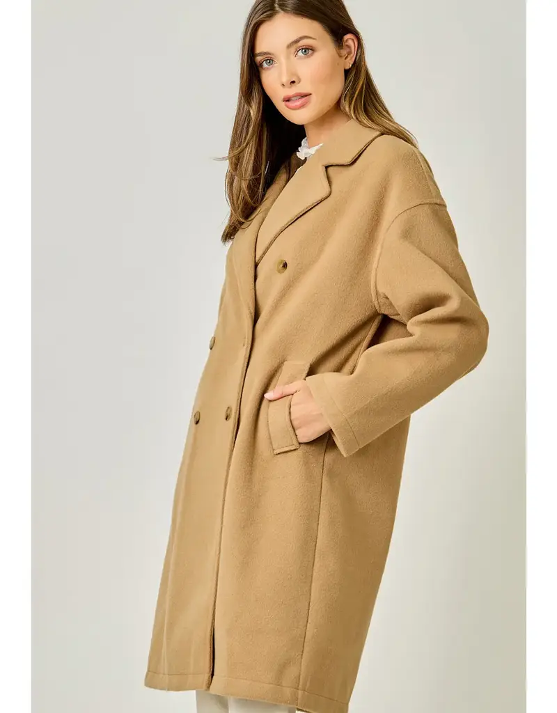 Double Breasted Dolman Sleeve Coat