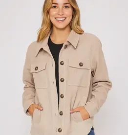 Corduroy Button Front Shacket