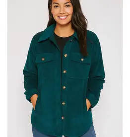 Corduroy Button Front Shacket