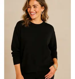 Drop Shoulder Crew Neck Sweater