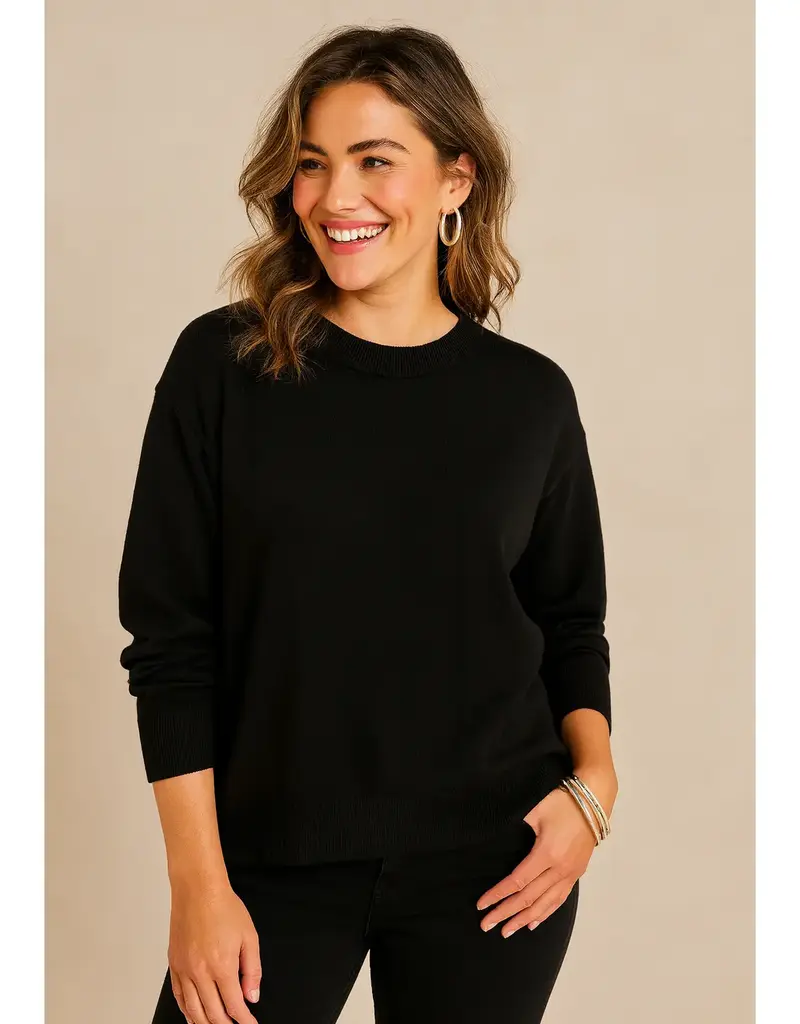 Drop Shoulder Crew Neck Sweater