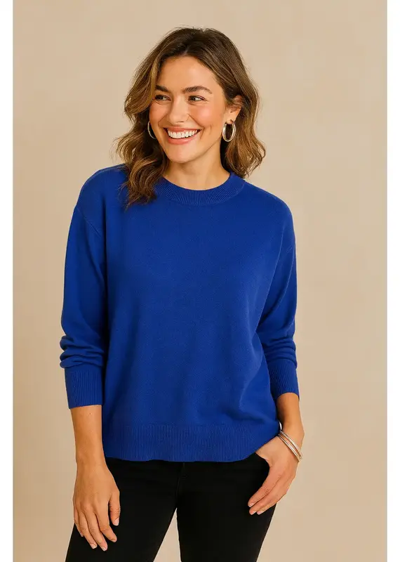 Drop Shoulder Crew Neck Sweater