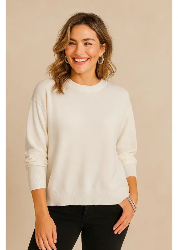 Drop Shoulder Crew Neck Sweater