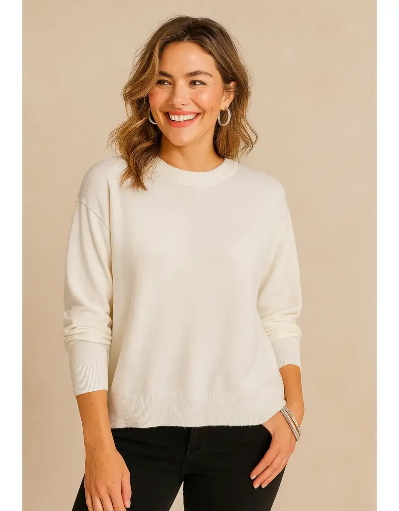 Drop Shoulder Crew Neck Sweater