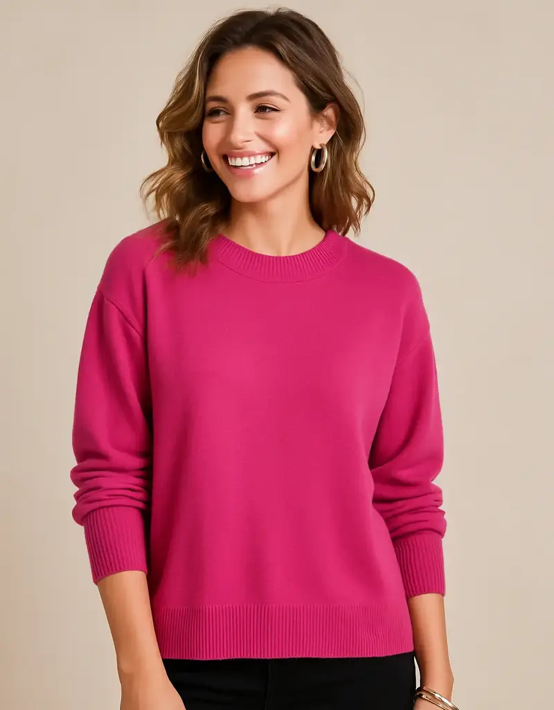 Drop Shoulder Crew Neck Sweater
