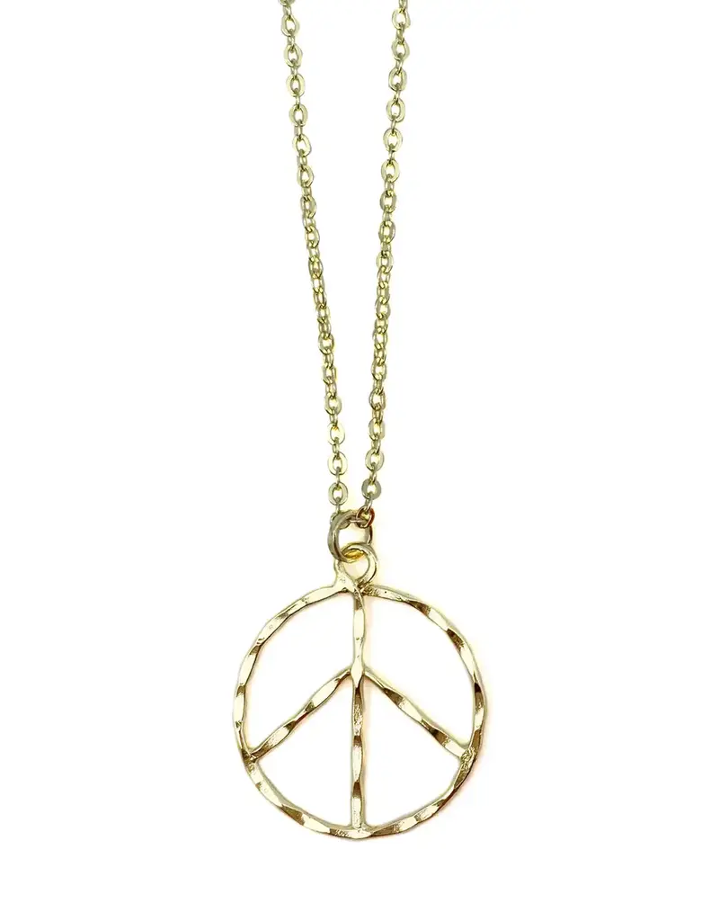 Peace Sign Gold Plated Earrings